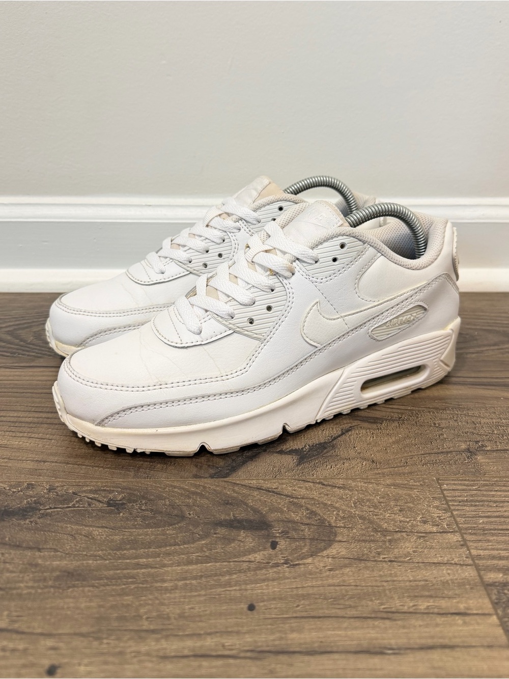 Nike Air Max 90 LTR Leather 7Y White CD6864-100 Sneakers